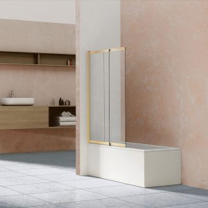 Шторка для ванны Vincea VSB 100 Золото матовое / Прозрачное