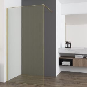 Душевая перегородка Vincea Walk-In 100 Золото матовое / С золотыми нитями